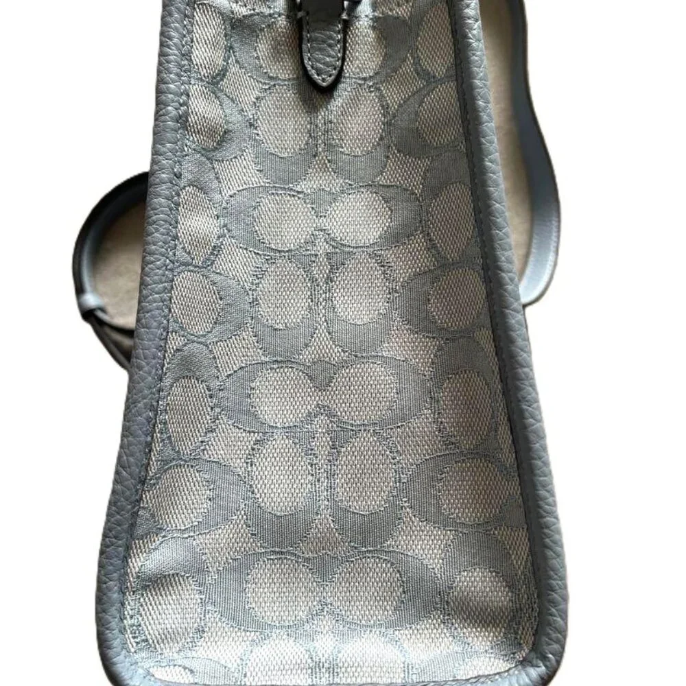 Coach Light Blue and White Signature Crossbody Tote